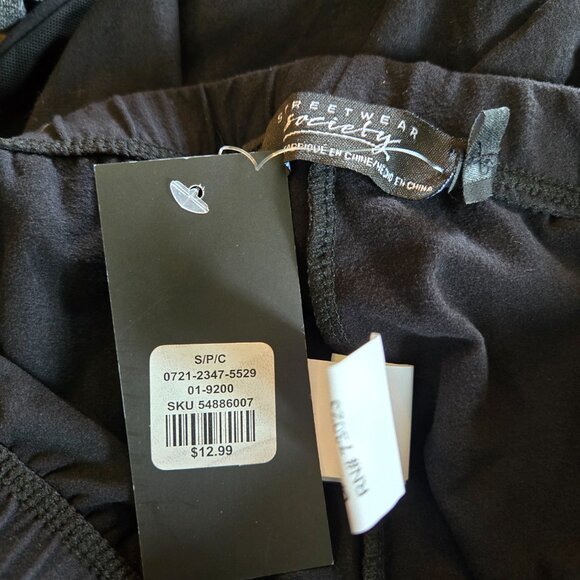 NWT STREETWEAR SOCIETY Black Leggings with Mesh Inserts S - Picture 3 of 3